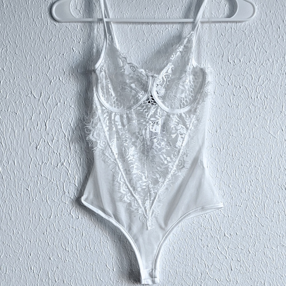 NWT White Lingerie bodysuit
